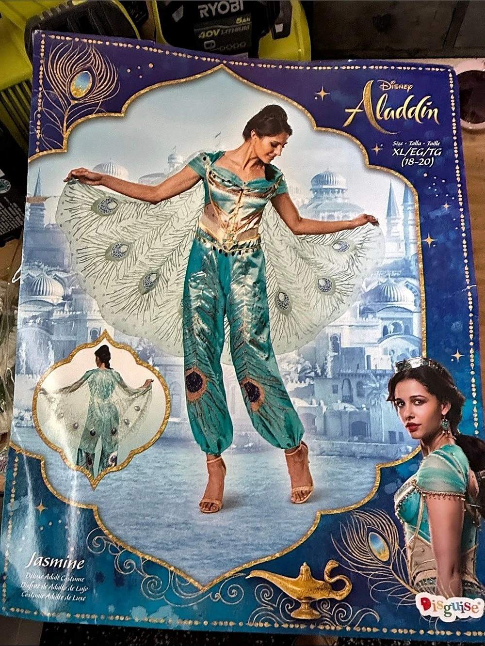 Disney Aladdin Jasmine Costume Blue & Gold Ladies XL NWT